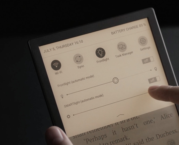 eBookReader PockBook InkPad 3 lys regulering